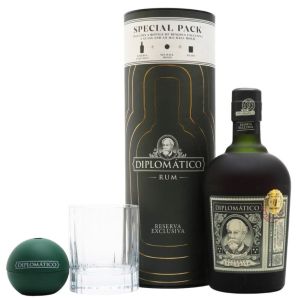 Ром Дипломатико Резерва Ексклузива + Форма за Ледено Топче и Чаша / Rum Diplomatico Reserva Exclusiva Gift Set