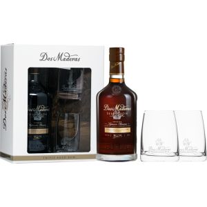 Ром Дос Мадерас Селекцион 5+3+2 Трипъл Ейджед 10г. + 2 чаши / Rum Dos Maderas Seleccion Triple Aged 10YO Glass Pack