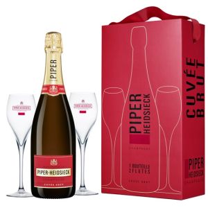 Шампанско Пайпър Хайдсик Брут + 2 Чаши / Champagne Piper Heidsieck Glass Set