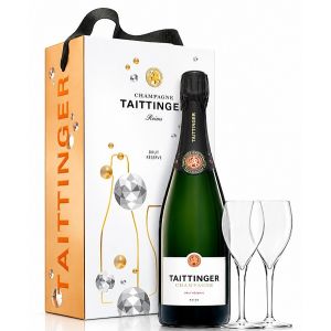 Шампанско Тетанже Брут Резерва Туин Пак + 2 Чаши / Champagne Taittinger Brut Reserve Twin Pack + 2 Glasses 