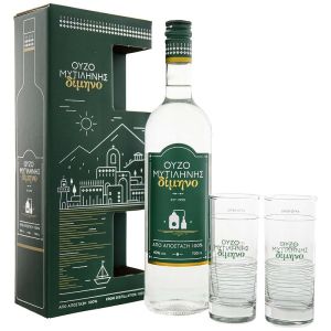 Узо Димино + 2 чаши / Ouzo Diminno Glass Set