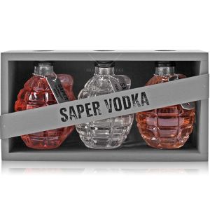 Водка Сапьор Сет Гранати / Vodka Saper Set Granates 3 x 200ml