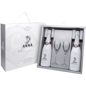 Кава Анна де Кодорню Блан де Блан 2 бутилки + 2 Чаши / Cava Anna de Codorniu Blanc de Blanc Gift Pack