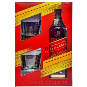 Джони Уокър Червен Етикет + 2 Ниски Чаши / Johnnie Walker Red Label Glass Set