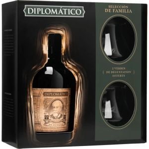 Ром Дипломатико Селесион Де Фамилия + 2 Чаши / Rum Diplomatico Seleccion De Familia With 2 Glasses