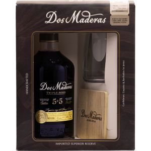 Ром Дос Мадерас Педро Хименес 5+5 10г. + Чаша и Подложка / Rum Dos Maderas 5+5 10YO PX Gift Pack