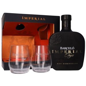 Ром Барчело Империал Оникс + 2 Чаши / Rum Barcelo Imperial Onyx Glass Set