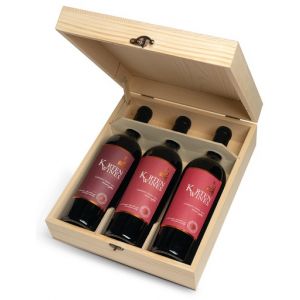 Дървен Сандък Кортен Трилогия Каберне Фран / Wooden Box Korten Merlot Cabernet Franc