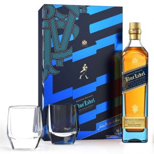 Джони Уокър Син Етикет + 2 Чаши / Johnnie Walker Blue Label Glass Set