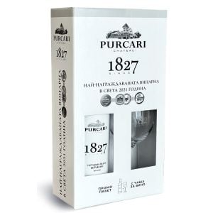 Совиньон Блан Шато Пуркари 1827 + Чаша / Sauvignon Blanc Chateau Purcari 1827 + Glass