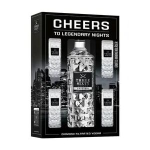 Водка Три Сиксти + 4 Чаши / Vodka Three Sixty Original + 4 Glasses