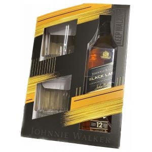 Джони Уокър 12YO + 2 чаши / Johnnie Walker Black Label 12YO + 2 Glasses 