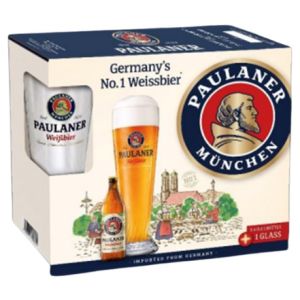 Комплект 3бр. Пауланер Вайс + Чаша / Paulaner Pack