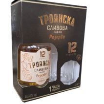 Ракия Троянска Сливова Резерва 12 Г. + Кристална Чаша / Rakia Troyan Plum Reserva 12 YO & Crystal Glass