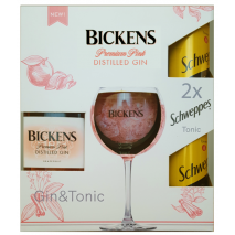 Бикенс Розов Грейпфрут + 2 Швепс Тоник + Чаша / Bickens Pink Grapefruit + 2 Tonic + Glass