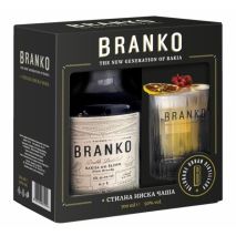 Ракия Бранко Премиум Сливова + Чаша / Rakia Branko Plum Glass Pack
