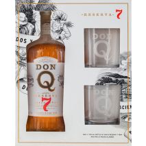 Дон Кю Резерва 7г. + Две Чаши / Don Q Reserva 7YO + 2 Glasses 