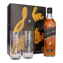 Джони Уокър 12г. Черен Етикет + 2 Високи Чаши / Johnnie Walker 12YO Black Label + 2 Glasses